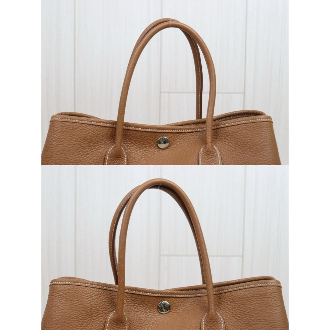 Good ( Rank AB)｜ HERMES Negonda Leather Garden Party Gold Handbag30 ◽︎N Stamp Made in 2010Year ｜24122411
