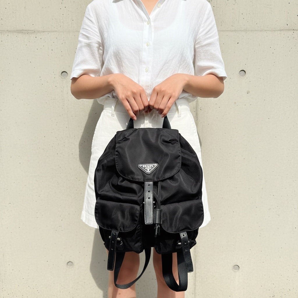 Include Entrupy Certificate of Authenticity｜Good ( Rank AB)｜Prada Nylon Backpack Small  Black｜26042105