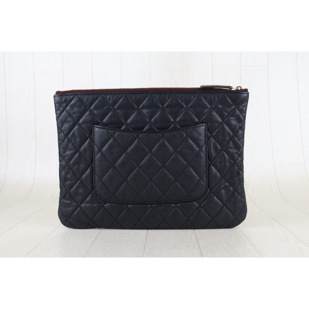 Include Entrupy Certificate of Authenticity｜Good ( Rank AB)｜ CHANEL Caviar Skin  Klassische Pochette Mit Reissverschluss  Black IC Chips Model｜S26052510