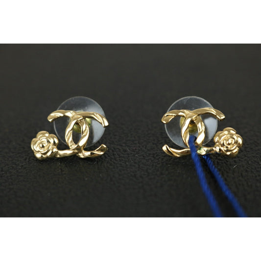 Very Good ( Rank A) ｜CHANEL COCO Mark Camellia Earrings ｜F25012306
