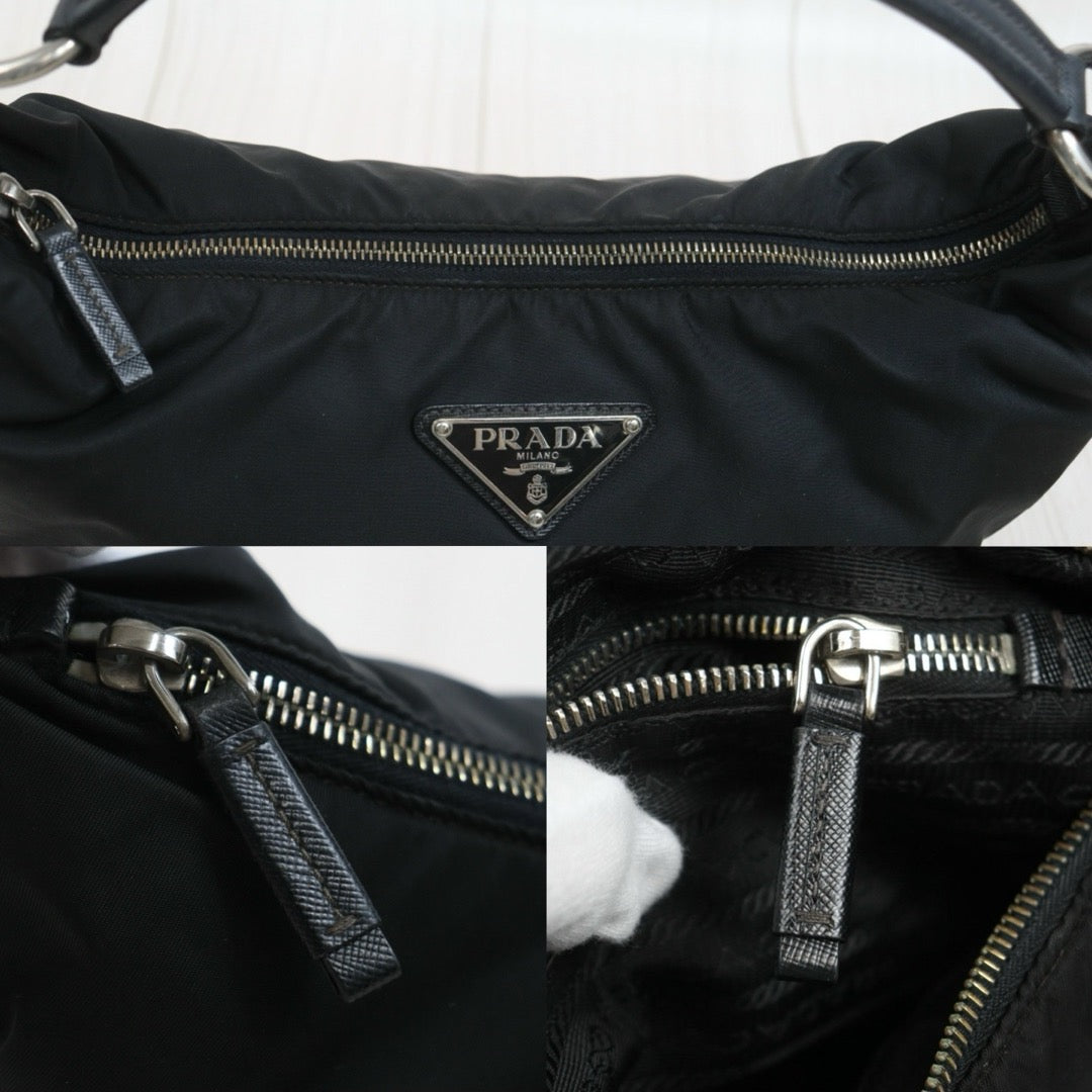 Include Entrupy Certificate of Authenticity｜Good ( Rank AB) ｜Prada  Nylon Black Large Hobo   ｜26070311