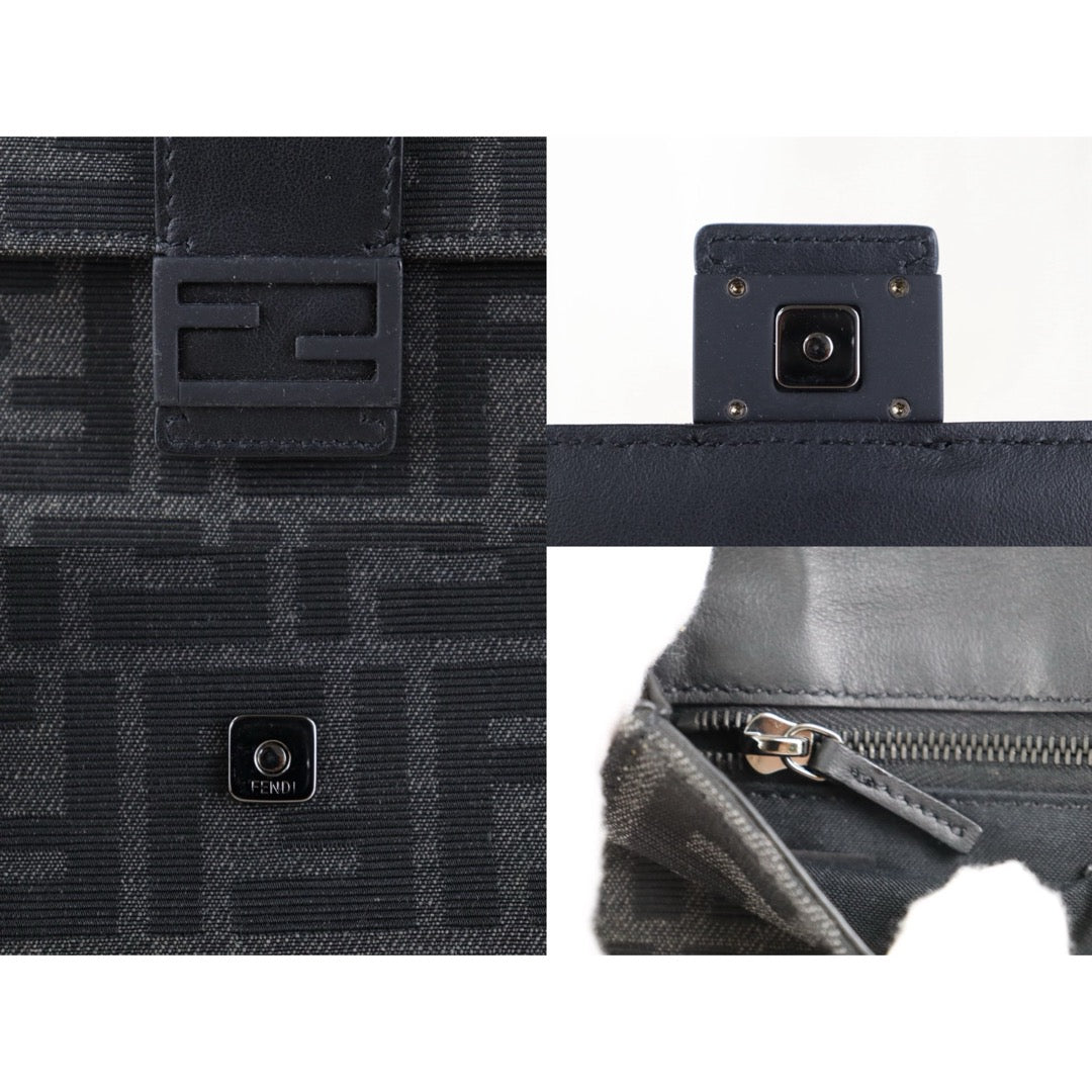 Include Entrupy Certificate of Authenticity｜Very Good ( Rank A)｜ FENDI Marsupio Baguette Bumbag Shoulder Bag  Black｜S26090709
