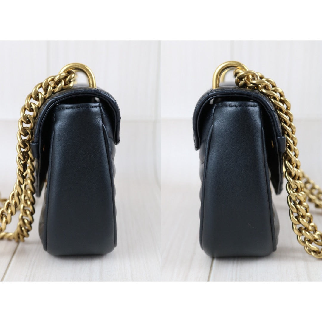 Include Entrupy Certificate of Authenticity｜Good ( Rank AB)｜ Louis Vuitton Calf Leather  New Wave Chain Shoulder Bag  Black｜Z26091613