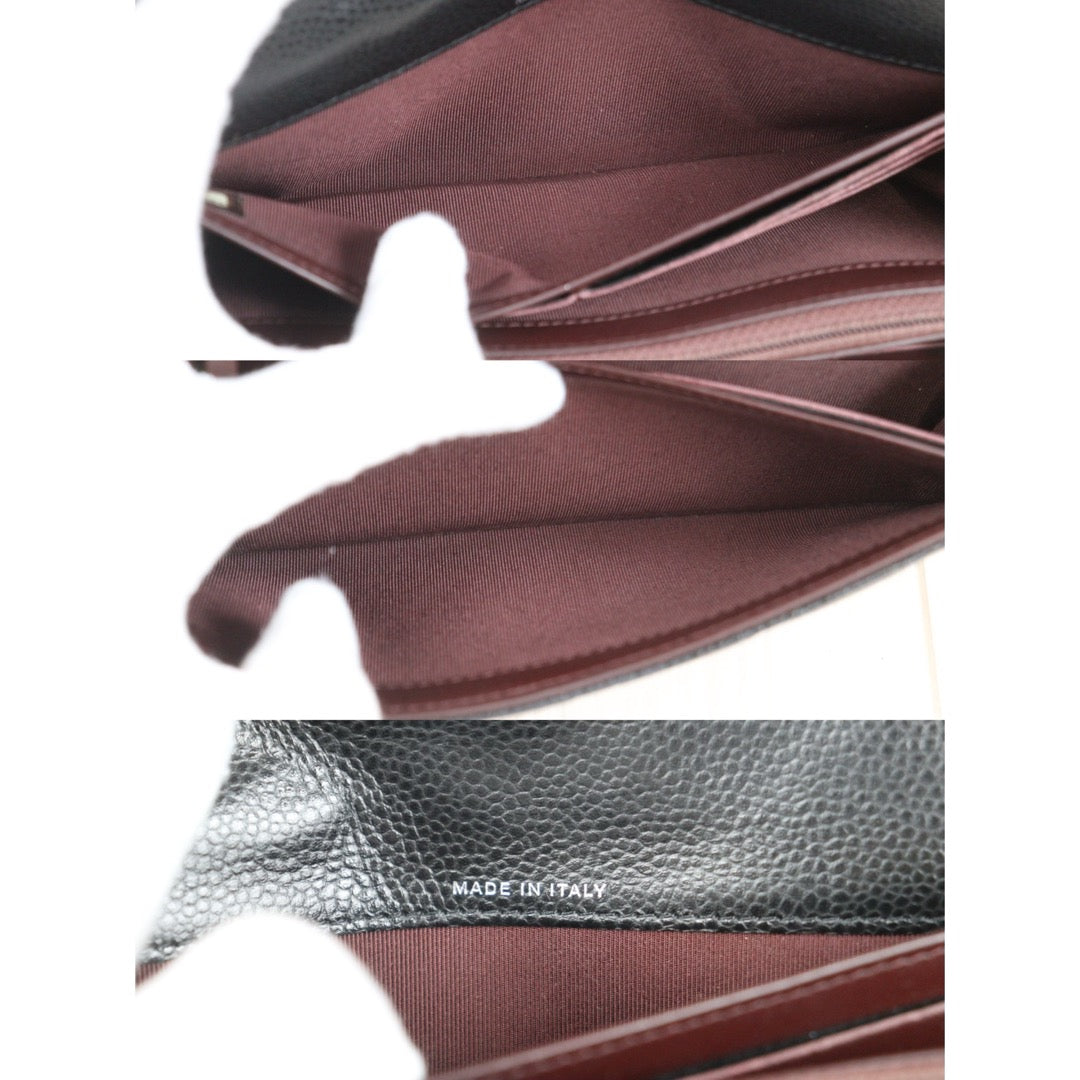 Very Good ( Rank A) ｜Chanel Caviar Skin Black  Wallet Made In 2015-2016 Year ｜25100715