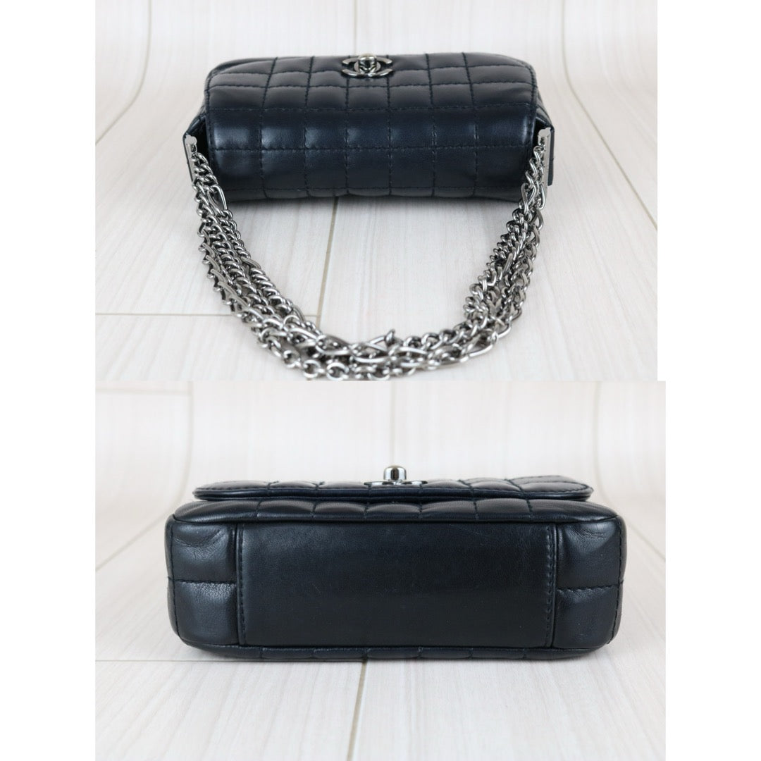 Include Entrupy Certificate of Authenticity｜Good ( Rank AB)｜CHANEL Lamb Skin Mini Chocolate Bar Black Chain Shoulder Bag  Made In 2003～2004Year｜Y26051525