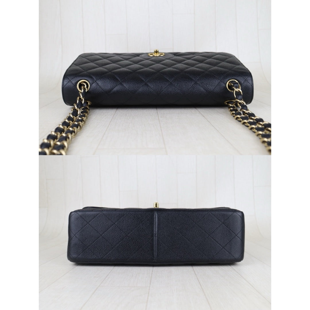 Include Entrupy Certificate of Authenticity｜Good ( Rank AB)｜ CHANEL Matrasse Chain Caviar Skin Jumbo Black  Made In 2014 Year｜S26041402