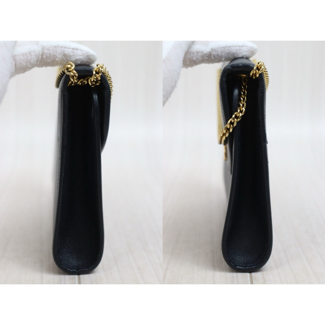 Include Entrupy Certificate of Authenticity｜Very Good ( Rank A)｜ Dior  Vintage Chain Shoulder Bag Navy Blue｜26042302