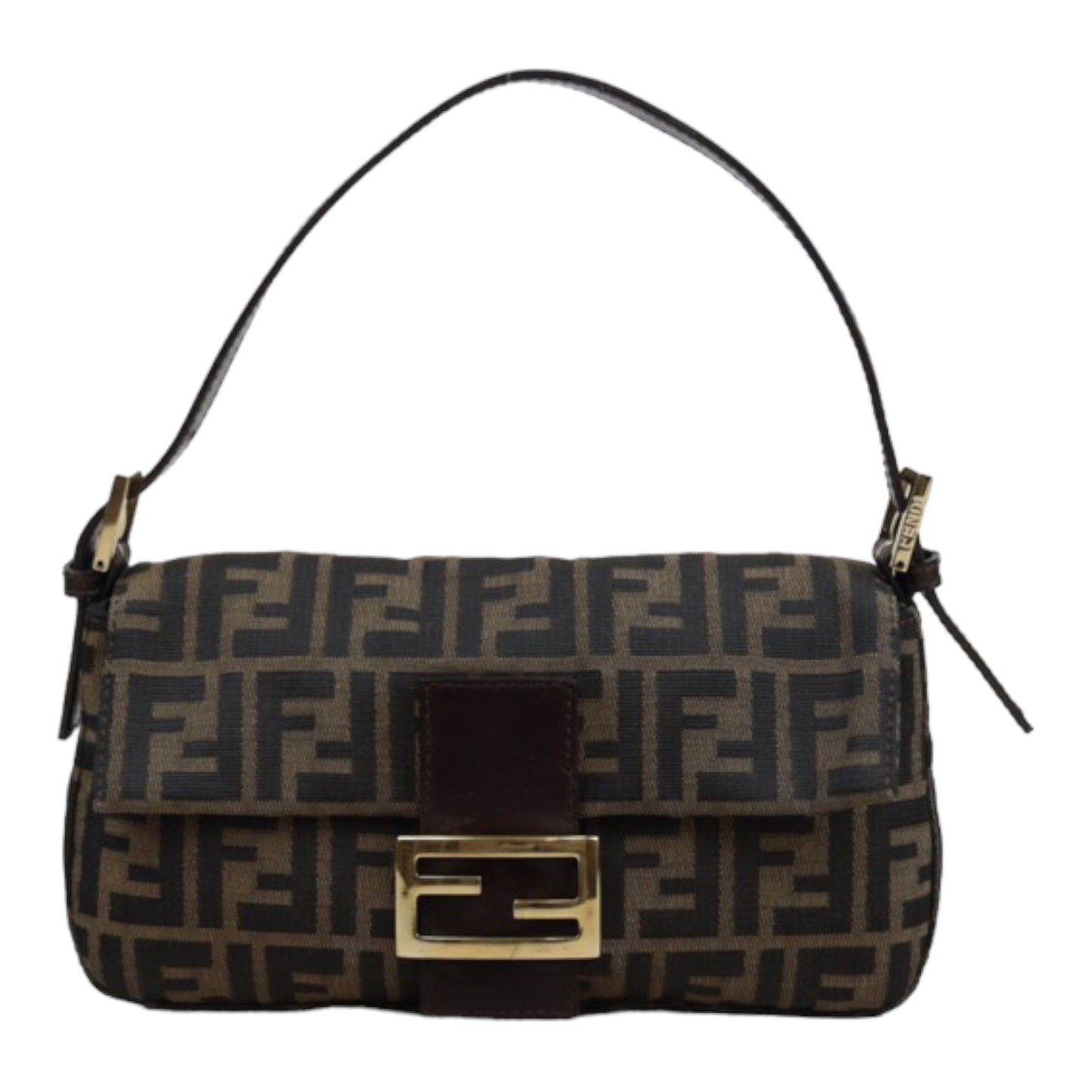 Rank A ｜ FENDI Zucca Mamma Baguette Shoulder Bag Gold Hardware｜24021501