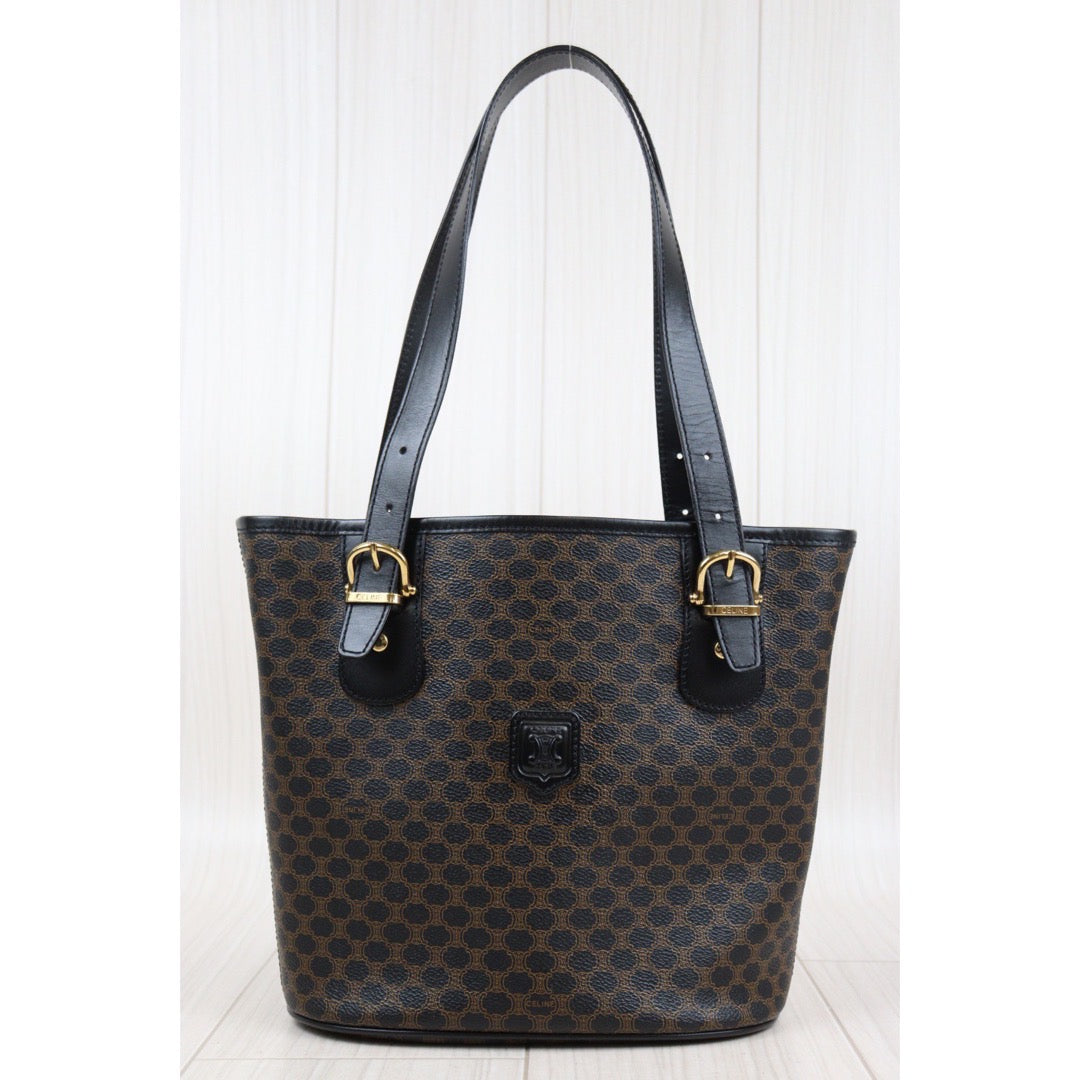 Rank A ｜ CELINE Black Macadam ToteBag ｜V24032202