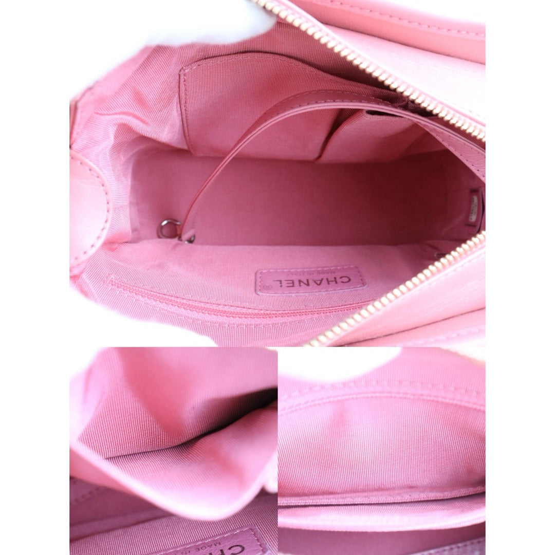 Very Good ( Rank A) ｜Full Set CHANEL PM Gabrielle Calf Leather Handbag Shoulder Bag Pink Made In 2020Year｜S25102805