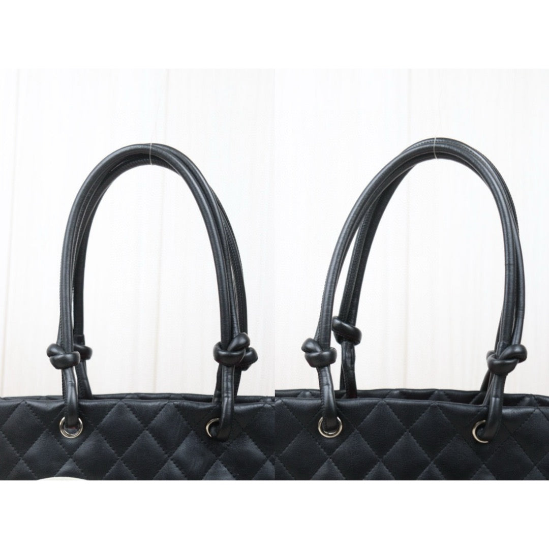 Good ( Rank AB) ｜ CHANEL Cambon Line Mini ToteBag Black White Made In 2004-2005 Year｜24120603
