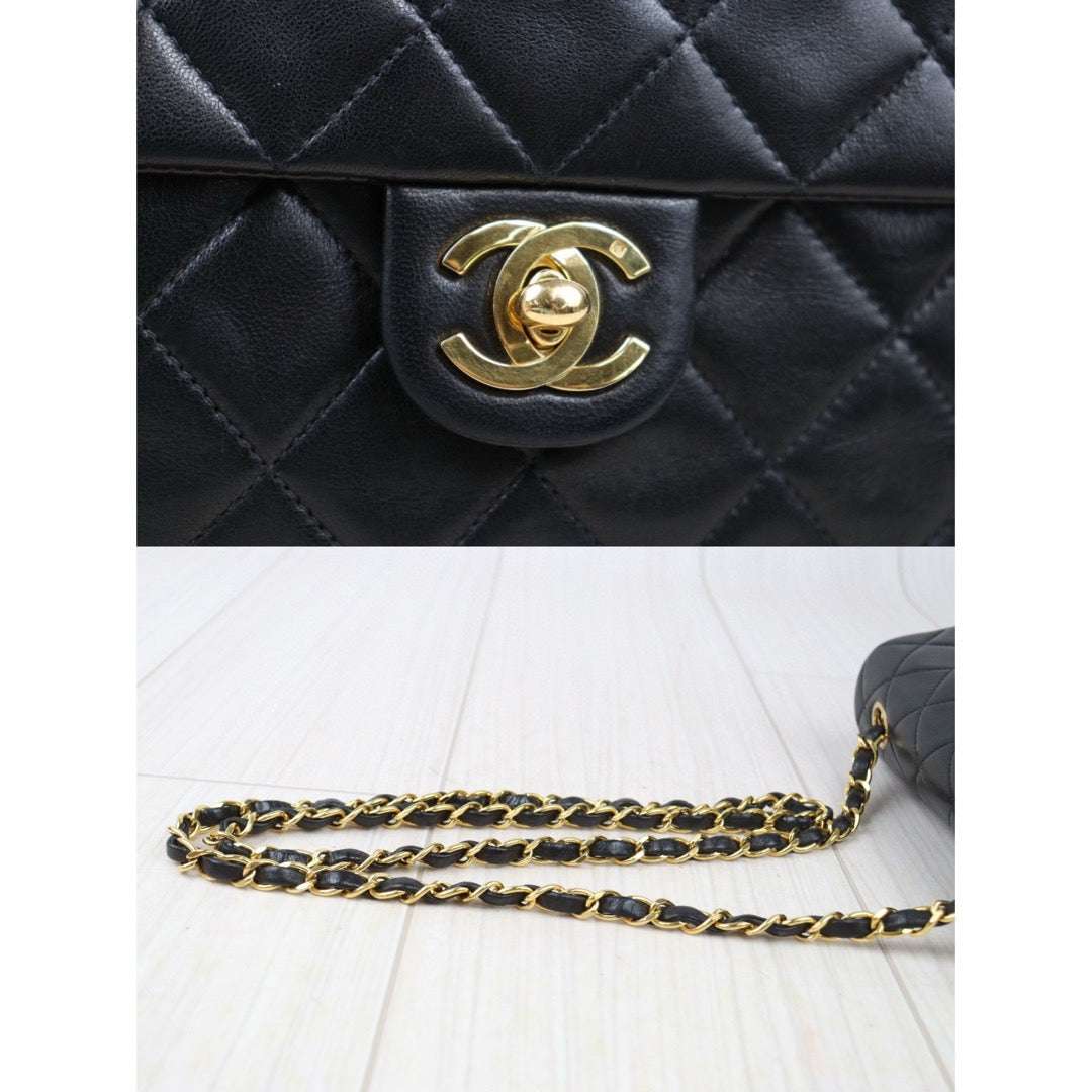 Very Good ( Rank A)｜ CHANEL Black Lanbskin Square 20 Shoulder Bag Made In 1991～1994Year ｜24080605