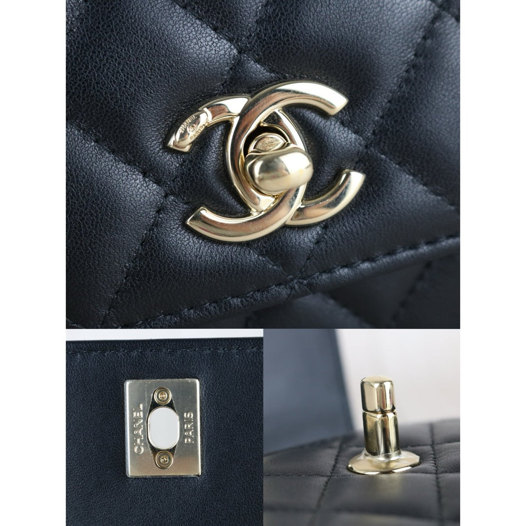 Very Good ( Rank A)｜ CHANEL Matelasse Chain Lamb Skin Trandy CC mini Box Black Made In 2019Year ｜W25081403