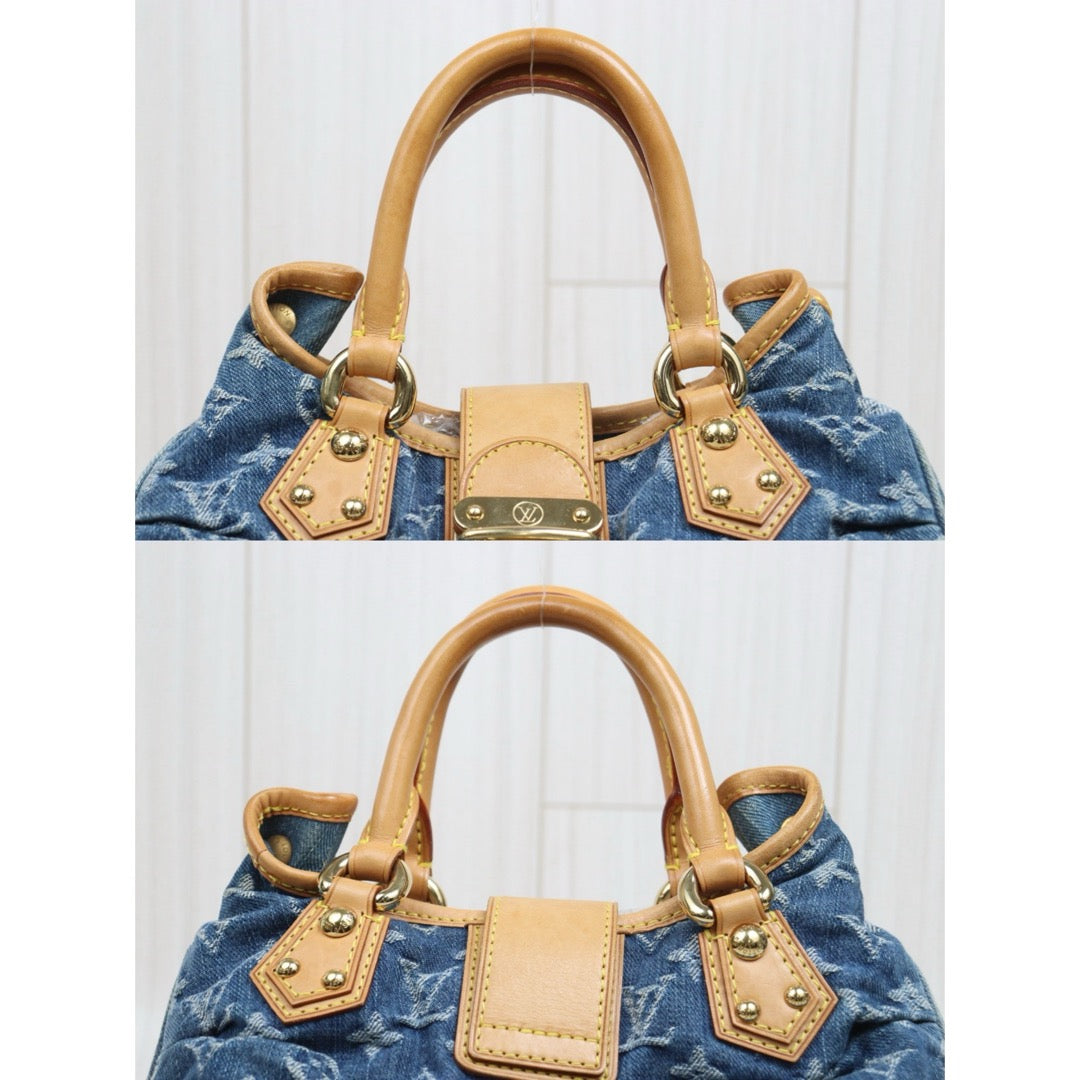 Include Entrupy Certificate of Authenticity｜Good ( Rank AB)｜ Louis Vuitton Monogram Denim Pleaty Hand Bag ｜S26060608