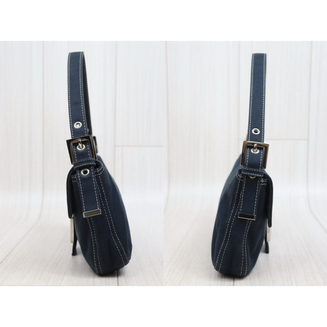 Include Entrupy Certificate of Authenticity｜Good ( Rank AB)｜  FENDI Denim Baguette Shoulder Bag  ｜S26060616