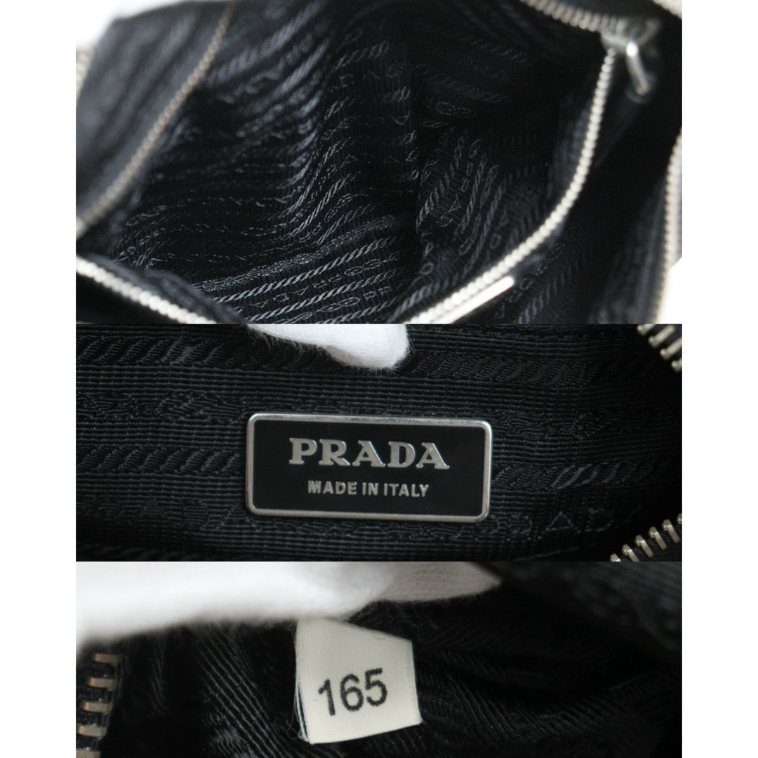 Include Entrupy Certificate of Authenticity｜Very Good ( Rank A) ｜Prada  Tessuto Nylon Hobo Shoulder Bag Black ｜26091101
