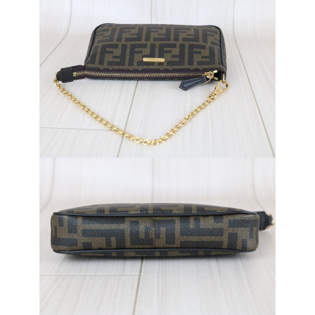 Good ( Rank AB)｜ FENDI Zucca Mamma PVC Baguette Pouch Shoulder Bag｜S25121104