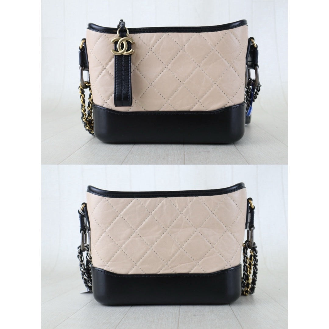 Include Entrupy Certificate of Authenticity｜Good ( Rank AB) ｜CHANEL Gabrielle Aged Calfskin Small Hobo Bag Shoulder Bag Made in 2018-2019 Year｜S26080108