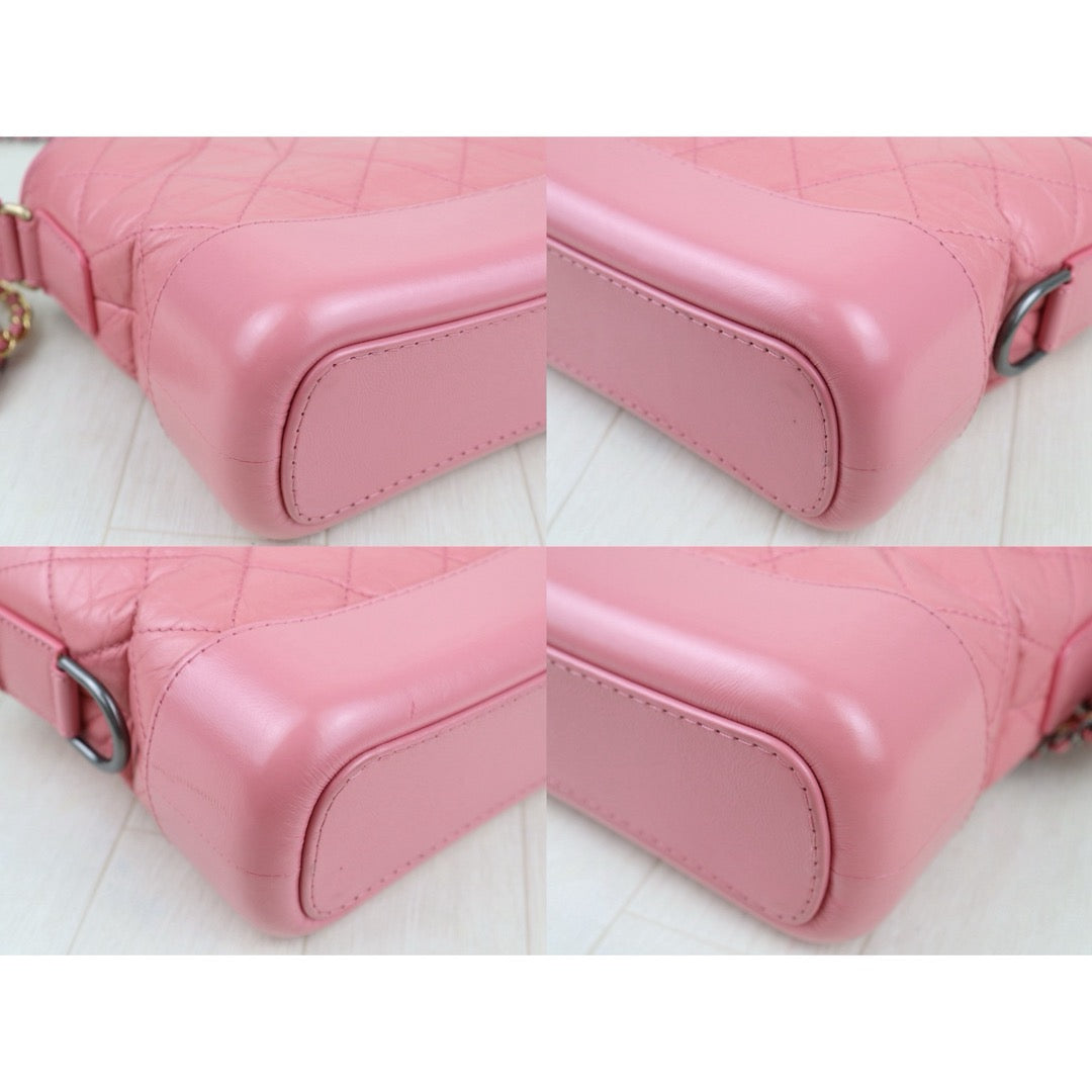 Very Good ( Rank A) ｜Full Set CHANEL PM Gabrielle Calf Leather Handbag Shoulder Bag Pink Made In 2020Year｜S25102805