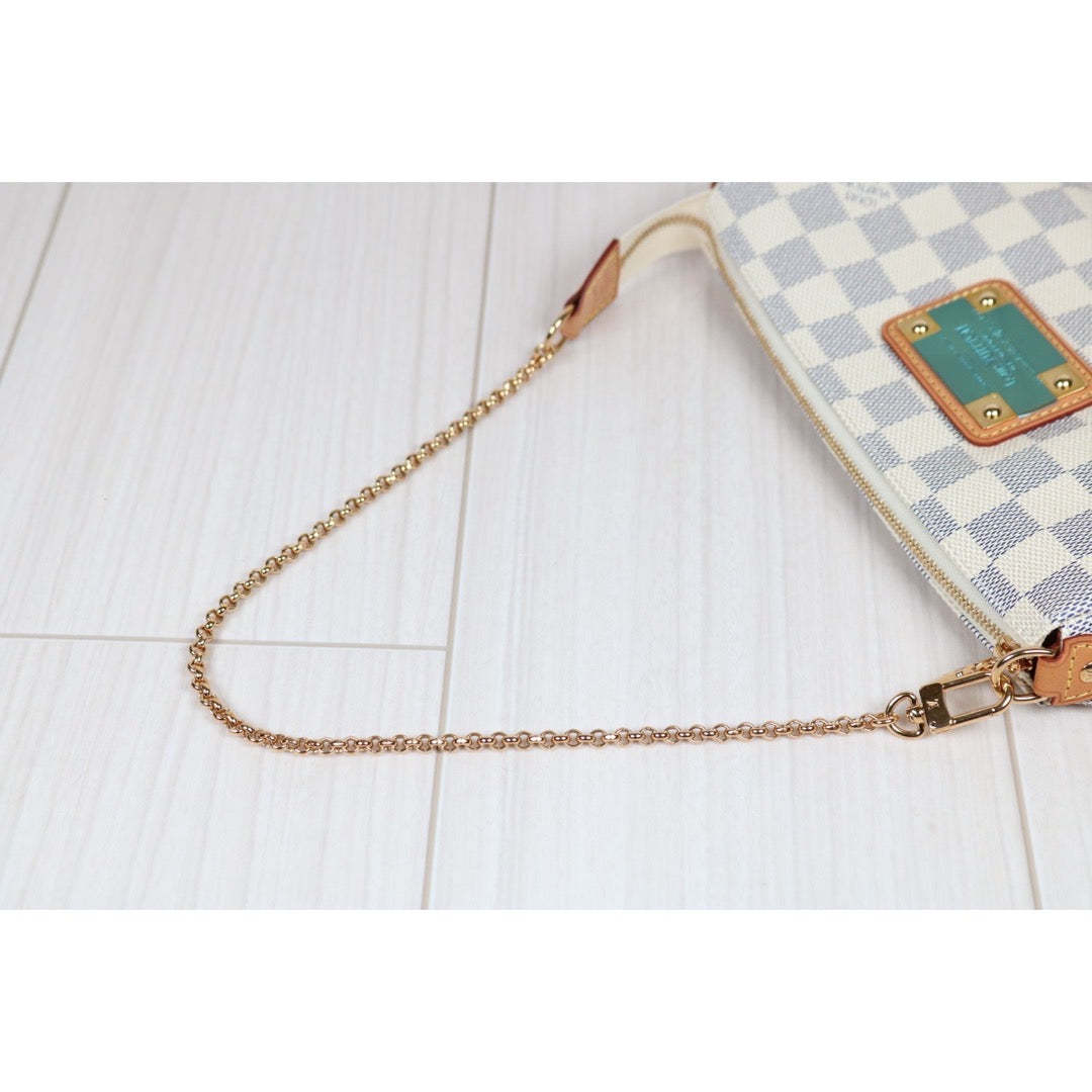 Rank A ｜LV Damier Azur Eva Shoulder Bag ｜S24052703
