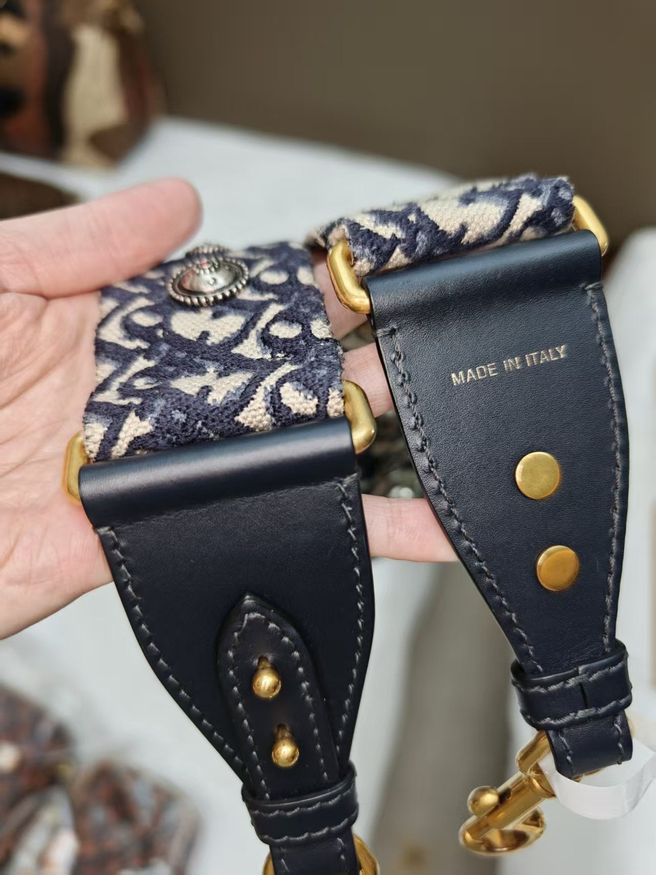 Very Good ( Rank A)｜Dior Trotter Saddle Shoulder Bag Medium with strap and Entrupy Certificate of Authenticity
