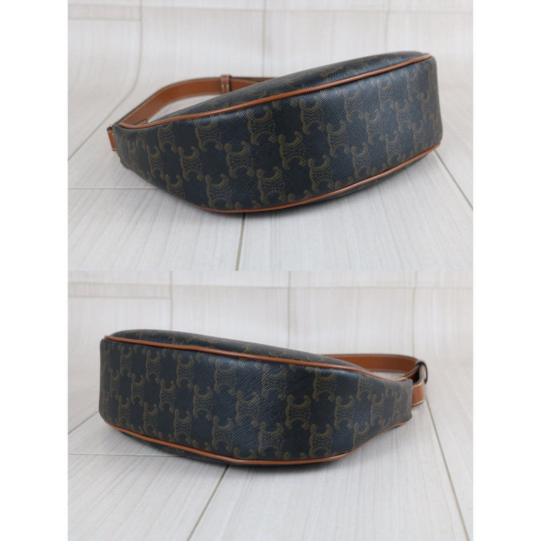 Include Entrupy Certificate of Authenticity｜Excellent（Rank SA）｜ CELINE AVA Macadam Triomphe Calf Leather Shoulder Bag ｜S26070301