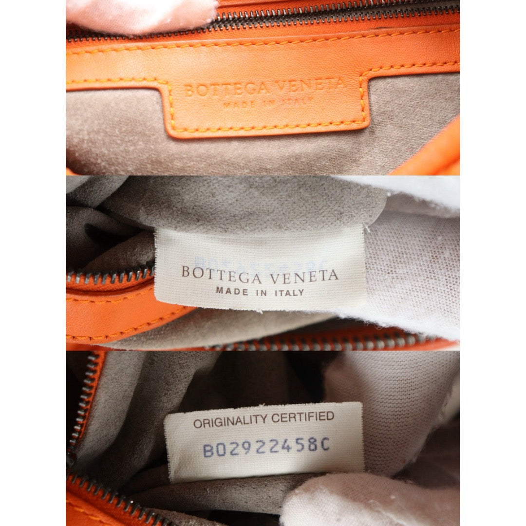 Good ( Rank AB)｜ Bottega Veneta Lamb Skin Braid Shoulder Bag Orange｜P25062704