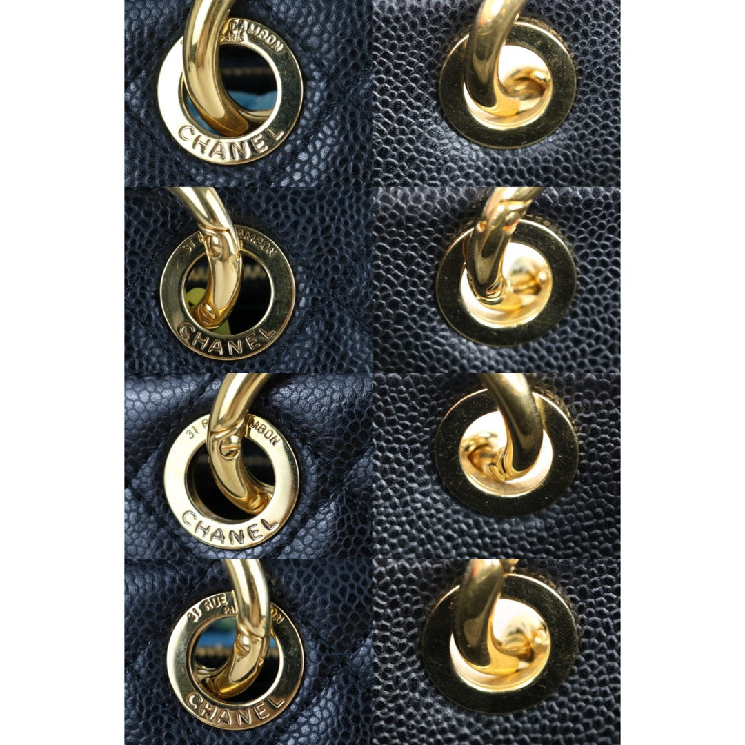 Include Entrupy Certificate of Authenticity｜Very Good ( Rank A) ｜ CHANEL Caviar Skin Matrasse Chain GST Tote Bag  Black  Made In 2009-2010Year｜S26062801