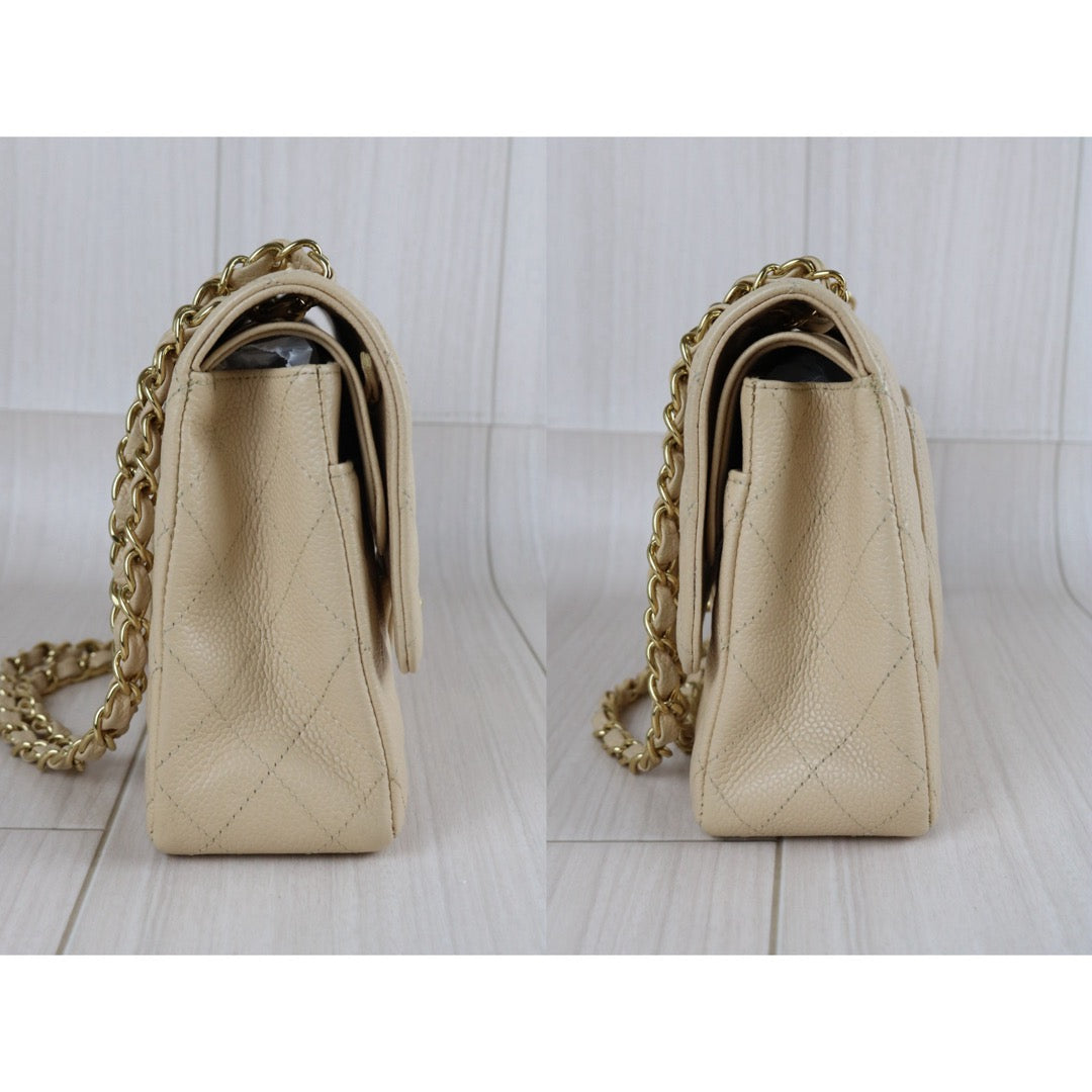 Include Entrupy Certificate of Authenticity｜Very Good ( Rank A)｜ CHANEL Caviar Skin Calf Leather Double Flap 25 Shoulder Bag  Made in 2009-2010 Year｜S26051701