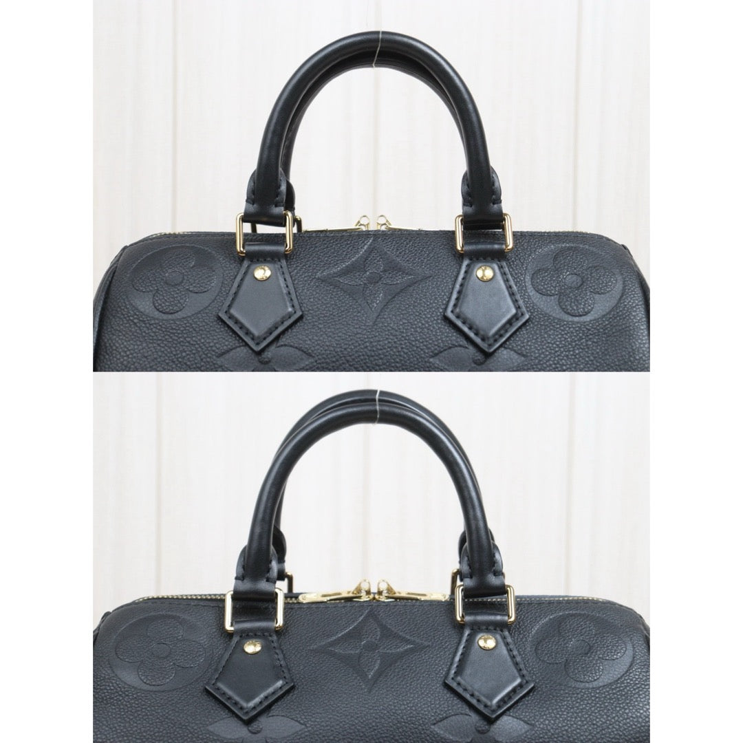 Include Entrupy Certificate of Authenticity｜Very Good ( Rank A)｜Full Set Louis Vuitton  Current Model Monogram Empreinte Speedy 25 Handbag Shoulder Bag IC Chips Model Black｜S26060606