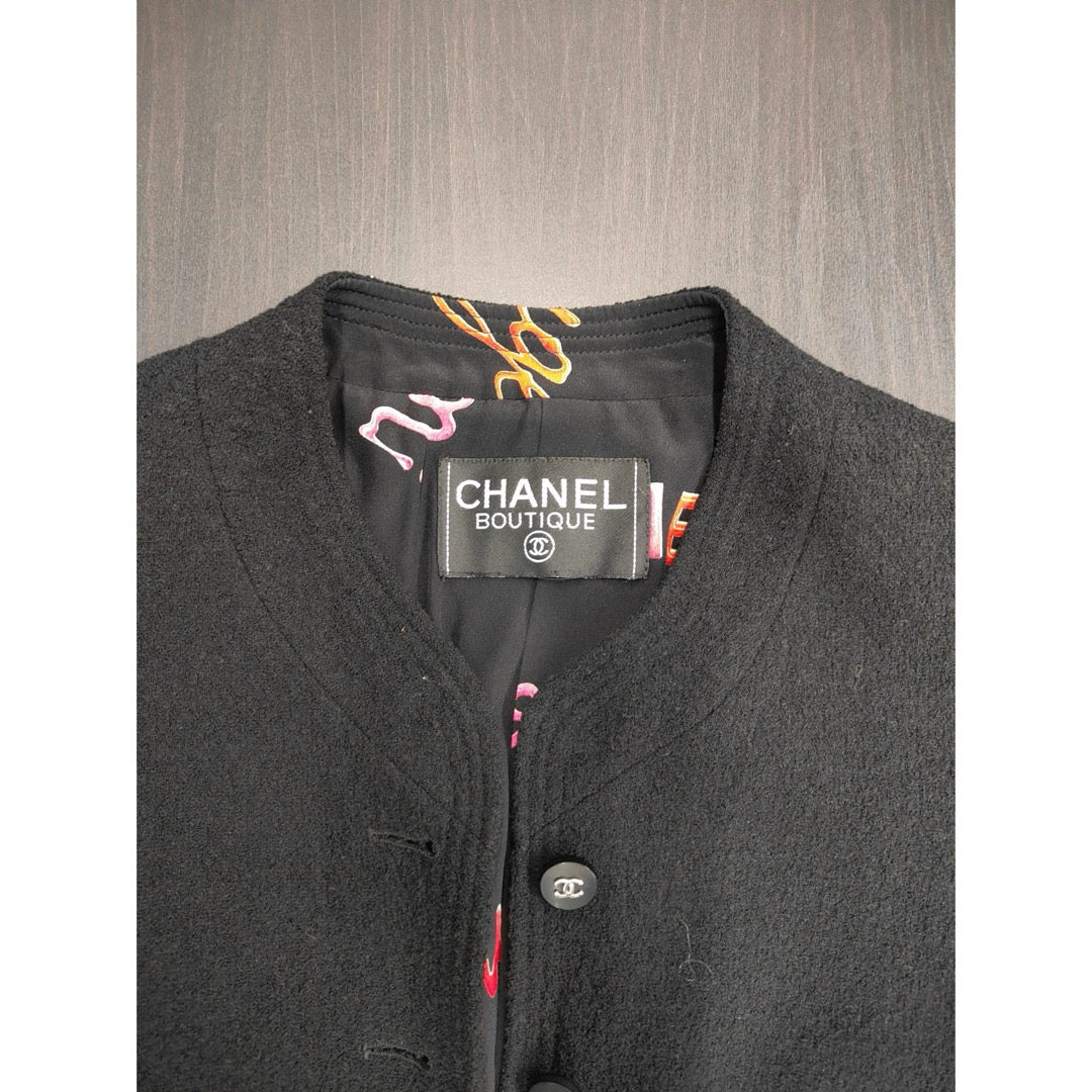 Very Good ( Rank A) ｜ CHANEL Wool  Black Boutique Coat｜W25102109