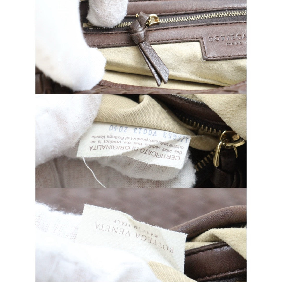 Good ( Rank AB)｜ Bottega Veneta Lamb Skin Braid Shoulder Bag Brown｜V25042417