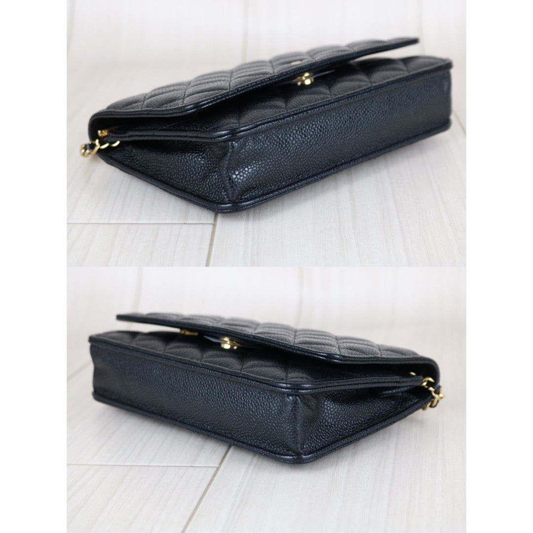 Very Good ( Rank A) ｜Full Set CHANEL Matrasse Chain Caviar Skin WOC19 Shoulder Bag Black Made In 2020Year ｜W25111203