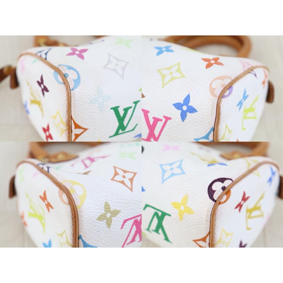 Include Entrupy Certificate of Authenticity｜Good ( Rank AB)｜ Louis Vuitton Takashi Murakam Multi Monogram Mini Speedy Handbag With Shoulder Strap  ｜S26012709