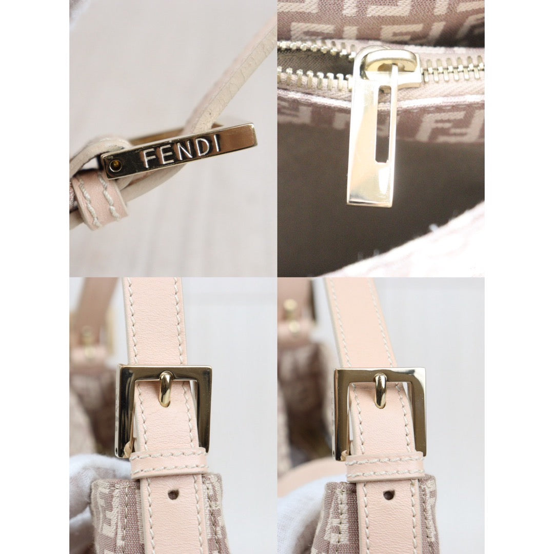 Rank A｜FENDI Zucca Mamma Shoulder Bag Gold Hardware Pink ｜23122114