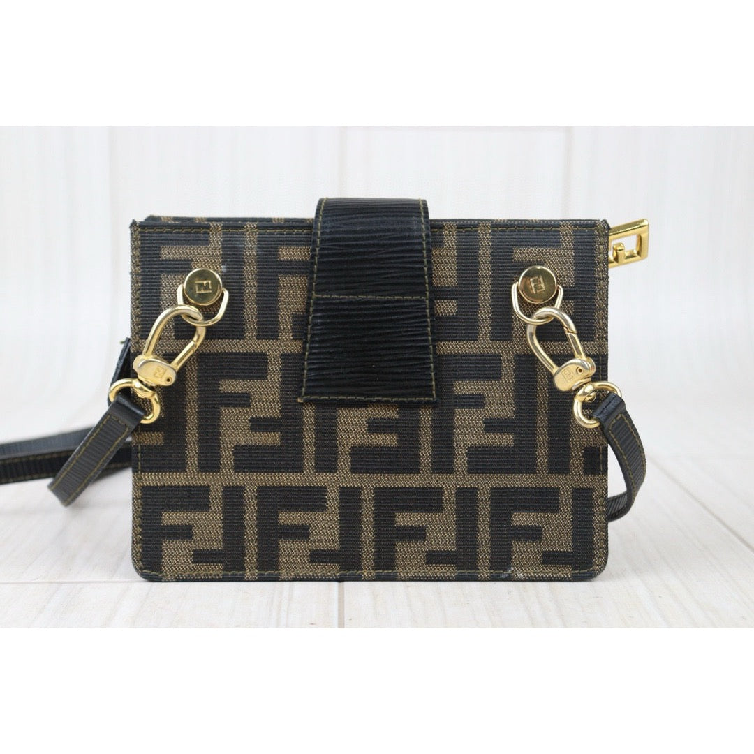 Good ( Rank AB)｜ FENDI Minni Zucca Mamma Shoulder Bag Gold Hardware｜W24080909