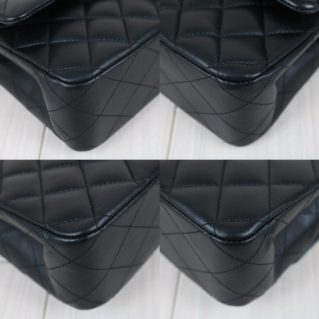 Include Entrupy Certificate of Authenticity｜Very Good ( Rank A)｜ CHANEL Lamb Skin Matrasse Chain Double Flap 25 Shoulder Bag  Black Made In 2018-2019Year｜S26101201