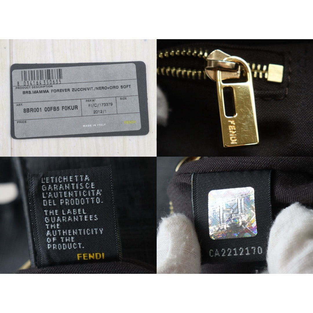 Very Good ( Rank A)｜ FENDI Zucca Mamma Baguette Shoulder Bag  Gold Hardware｜25061915