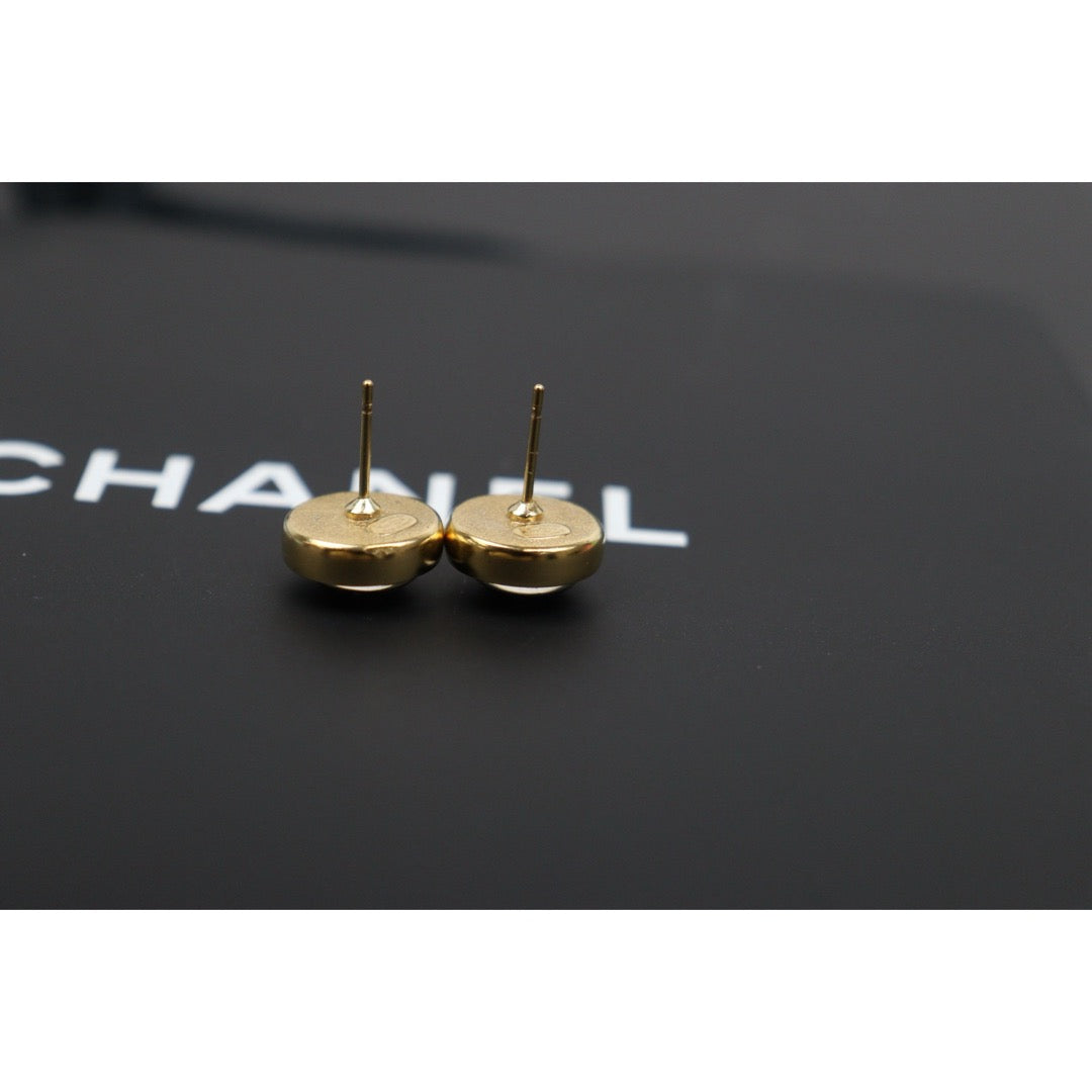 Include Authentic Detective Certificate of Authenticity｜Very Good ( Rank A) ｜CHANEL D20B COCO Mark Black Golden Rhinestone Earrings Made In 2020Year｜S26031027