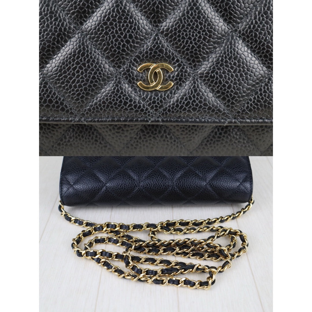 Very Good ( Rank A) ｜ CHANEL Matrasse Chain Caviar Skin WOC19 Shoulder Bag Black Made In 2020～2021Year ｜S25121001