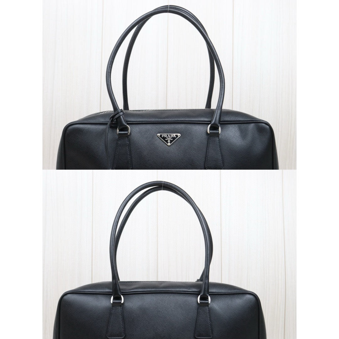 Good ( Rank AB)｜Prada Leather Saffiano Briefcase Handbag Black｜V25050815