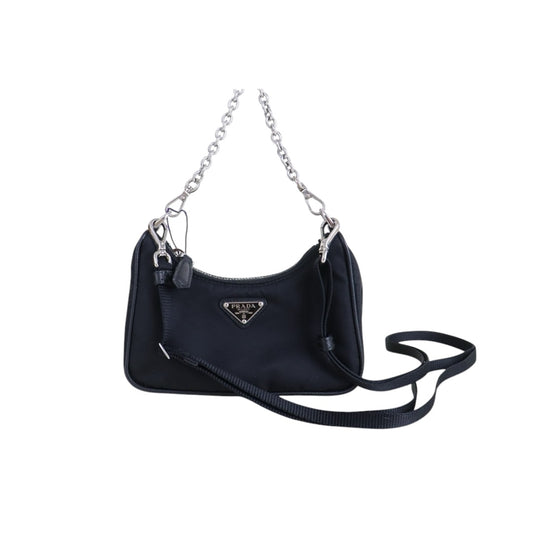Include Entrupy Certificate of Authenticity｜Very Good ( Rank A) ｜ PRADA Nylon HOBO Shoulder Bag  Black｜S26040503