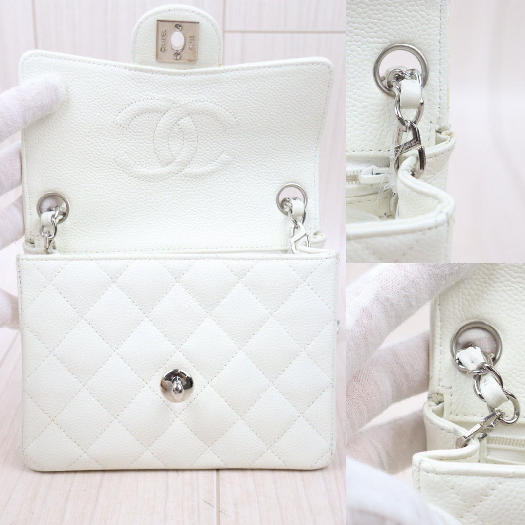 Very Good ( Rank A)｜ CHANEL  Caviar Skin Square 17 Shoulder Bag Made In 2005～2006Year ｜P24061141