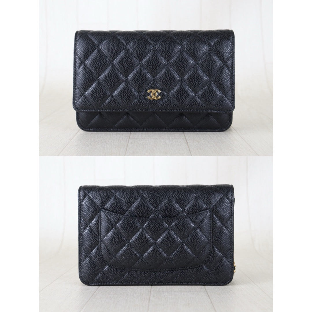 Include Entrupy Certificate of Authenticity｜Very Good ( Rank A)｜CHANEL Caviar Skin WOC Chain Bag Black  IC Chips Model｜Z26091602