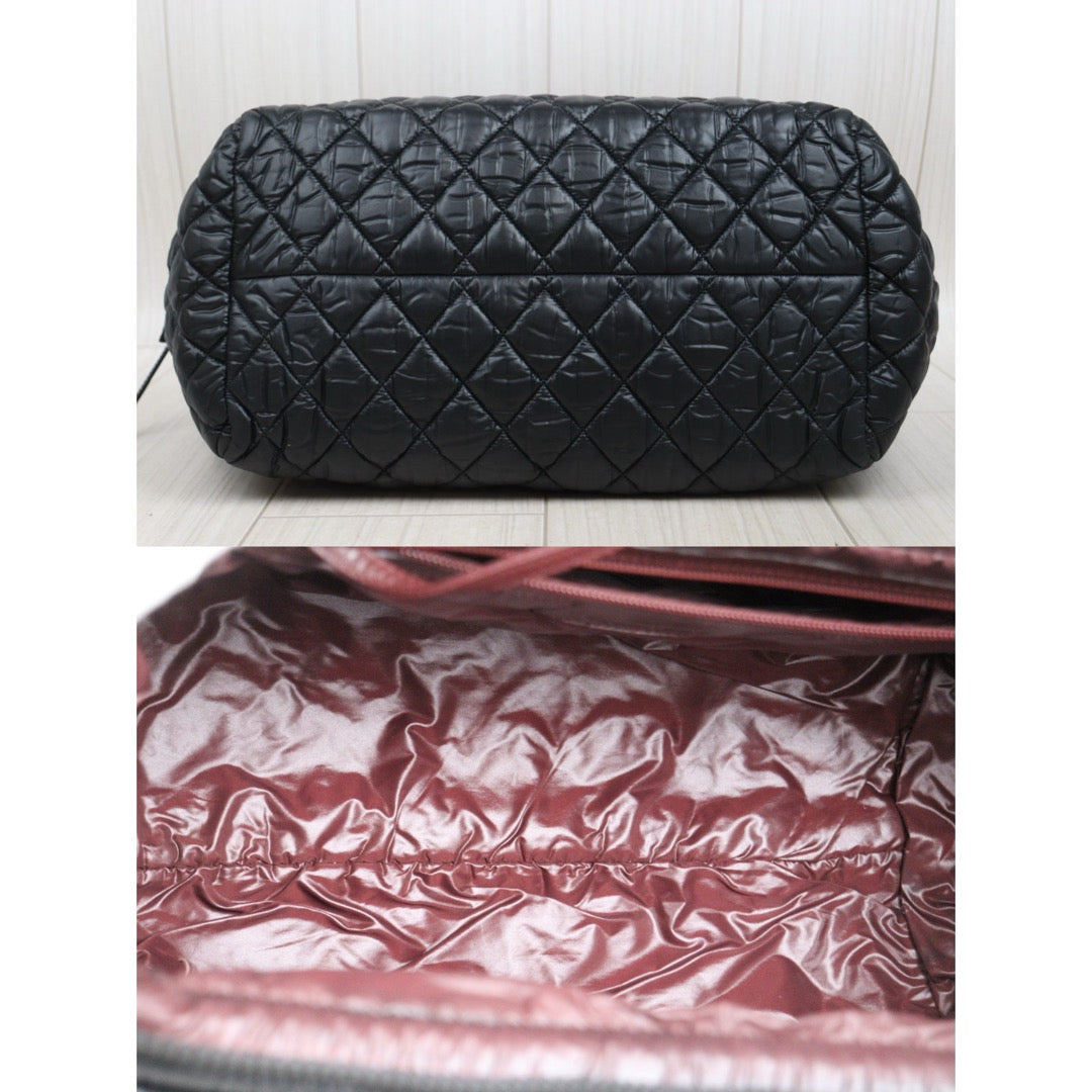 Good ( Rank AB)｜ CHANEL COCOON Down Tote Hand Bag  Black Made in 2010-2011Year ｜25102106