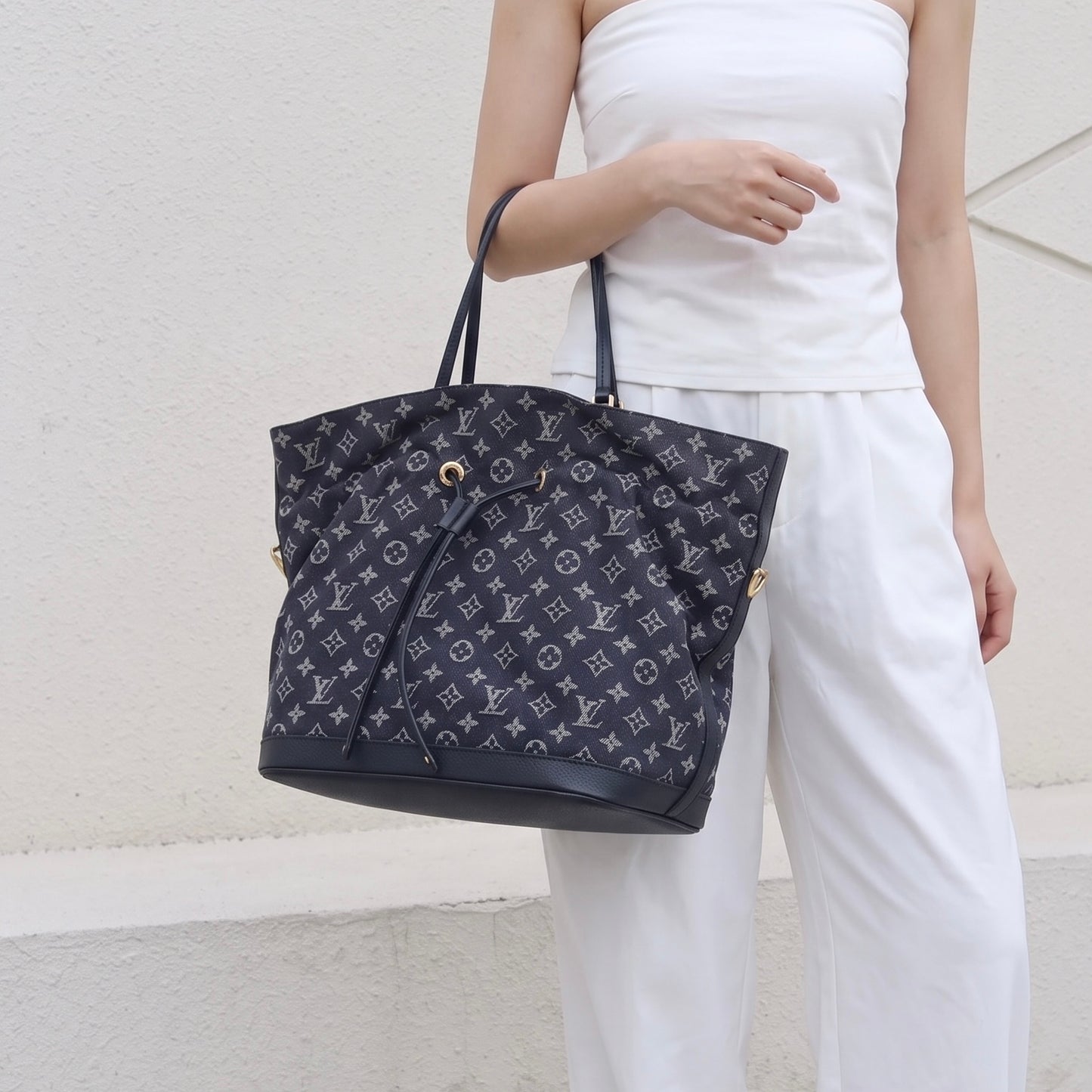 Include Entrupy Certificate of Authenticity｜Very Good ｜Louis Vuitton Noefull MM Monogram Denim｜26082109