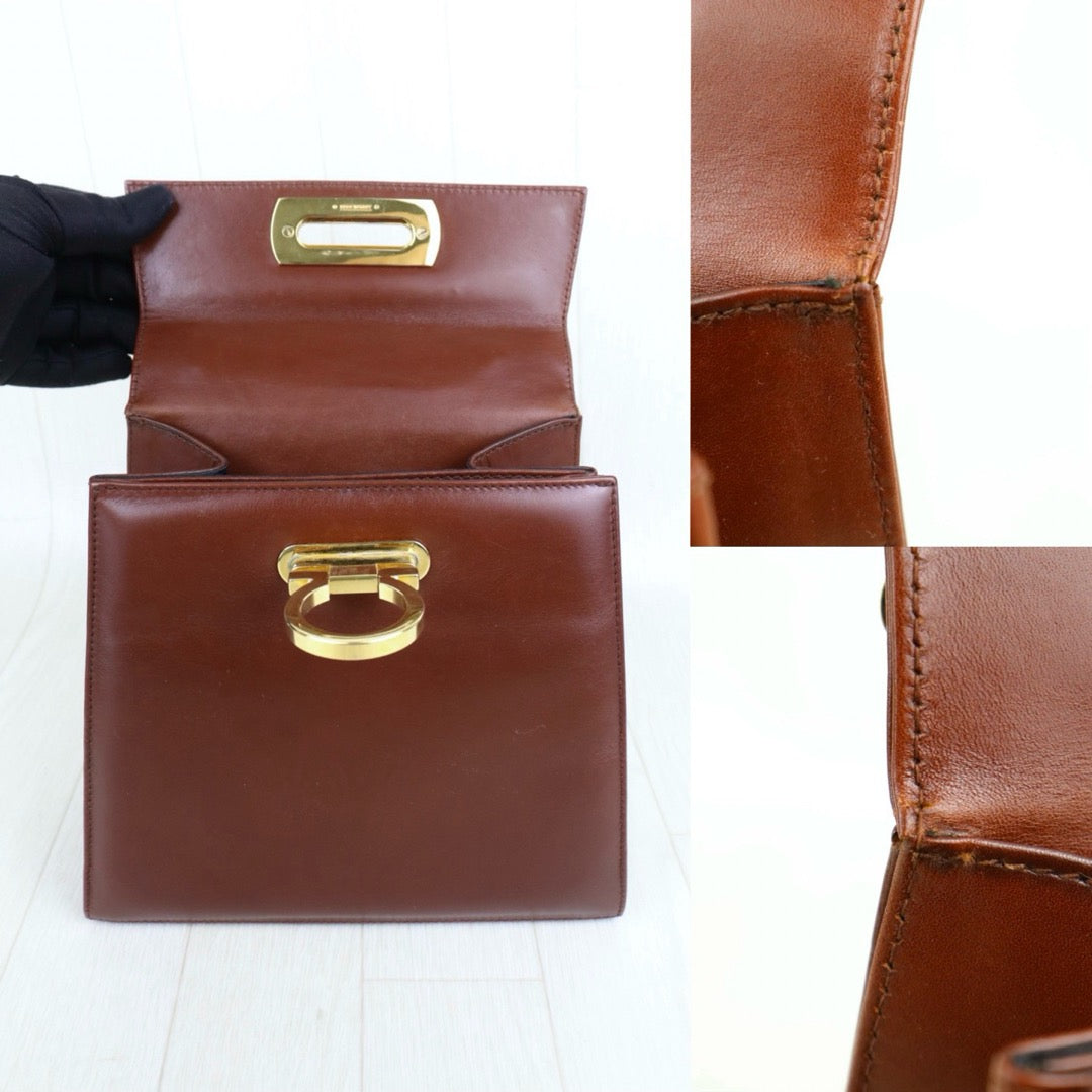 Good ( Rank AB)｜Ferragamo Gancini 2WAY Handbag Shoulderbag Golden Brown｜H25090812