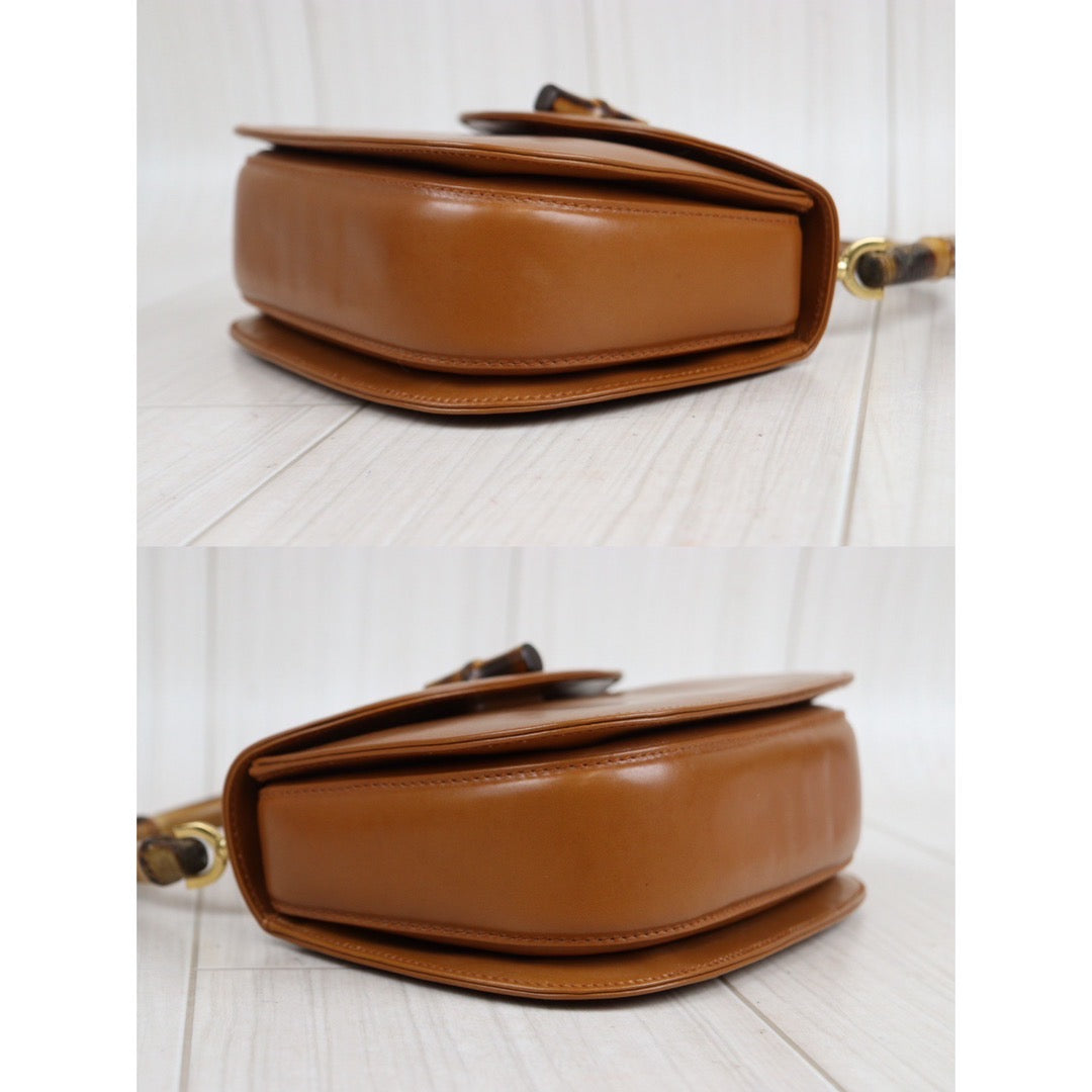 Rank A ｜ GUCCI Bamboo Box Leather Hand Bag Samll Brown｜23120801