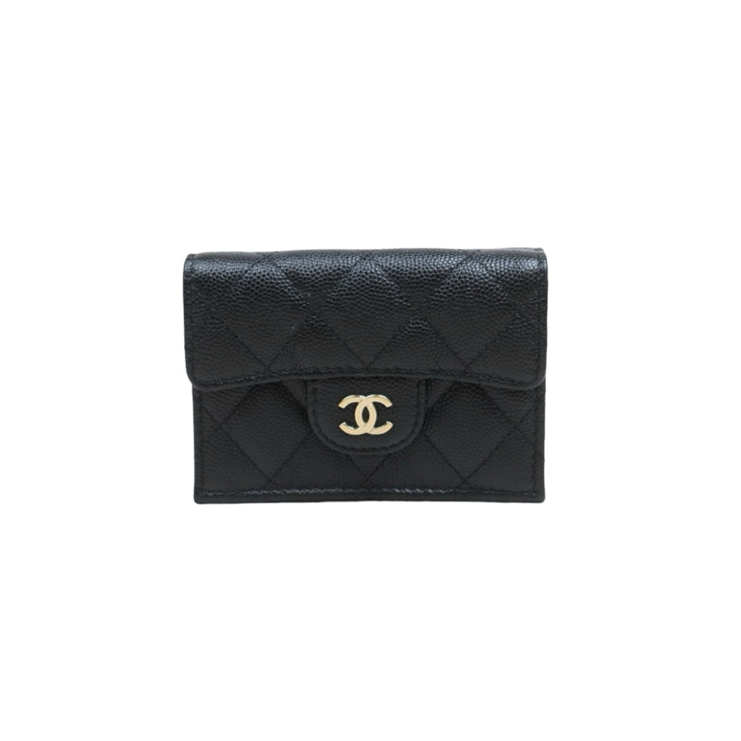 Include Entrupy Certificate of Authenticity｜Very Good ( Rank A)｜Full Set Chanel Caviar Skin Black Wallet Made In 2018-2019 Year ｜26061109