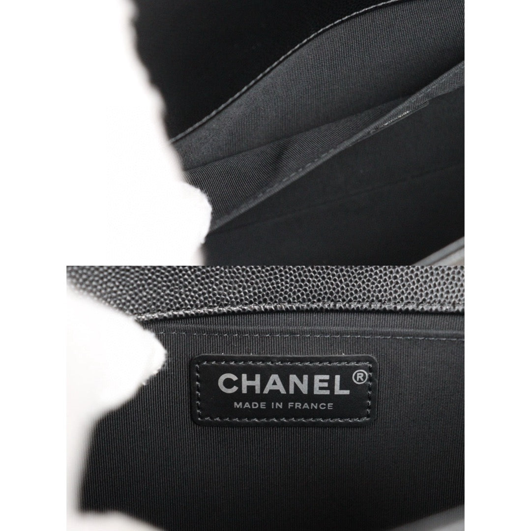 Excellent（Rank SA）｜CHANEL Caviar Skin  LeBoy Chain Shoulder Bag Medium Black  Made In 2019-2020Year｜S24071436